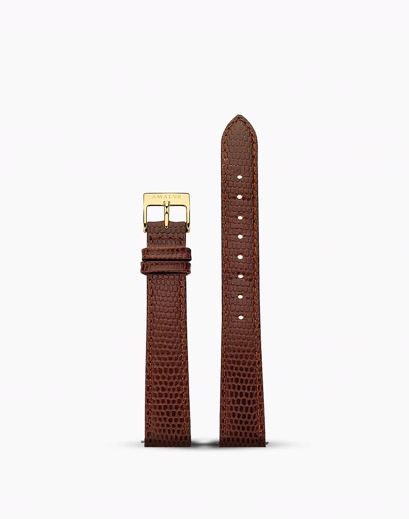 Cuir Brun lézard - 14mm